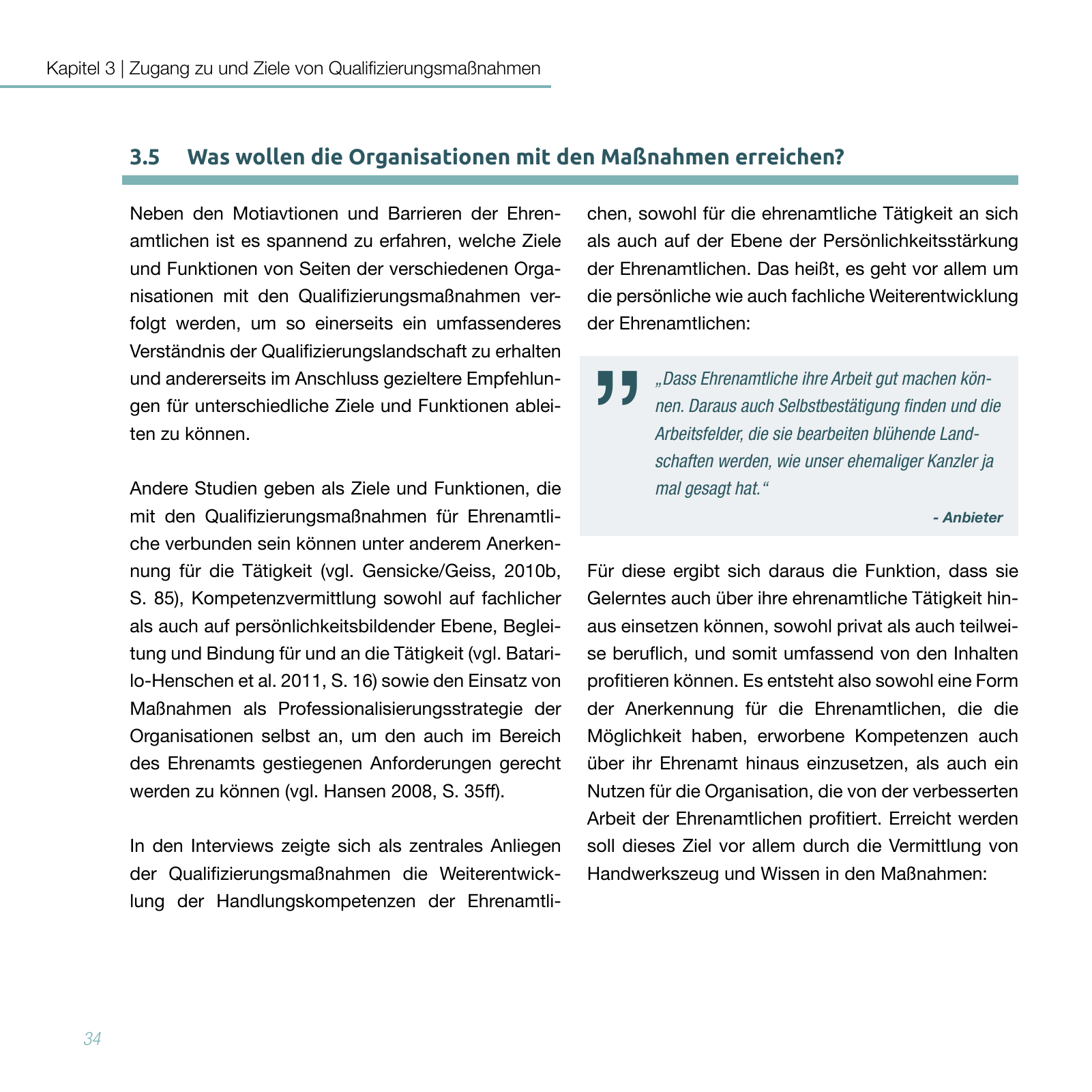 Vorschau Studie zur Qualifizierung von Ehrenamtlichen Seite 34