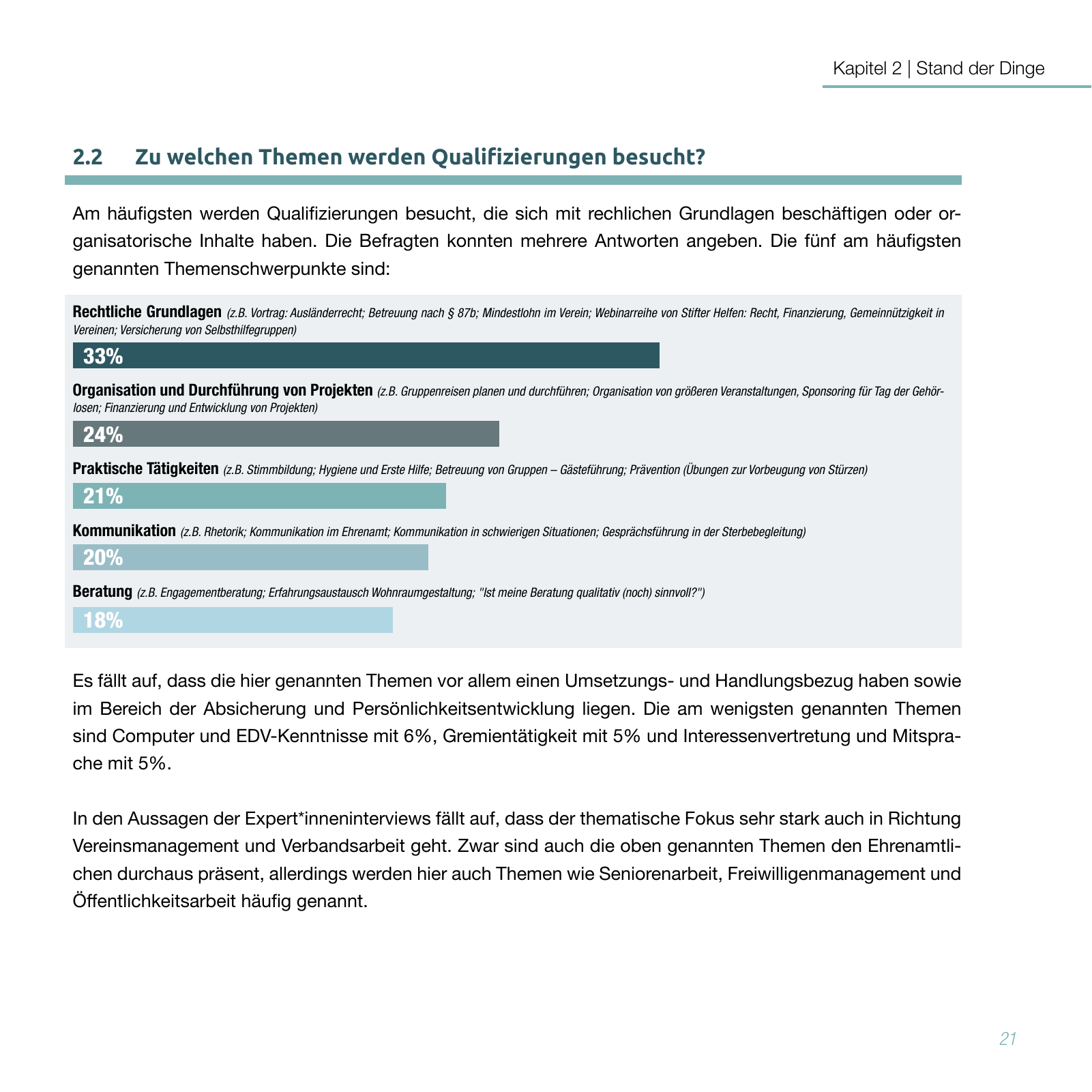 Vorschau Studie zur Qualifizierung von Ehrenamtlichen Seite 21